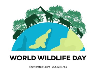 world wildlife day background illustration