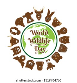 world wildlife day banner design, animal facet design concept