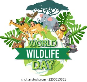 World Wildlife Day Banner illustration