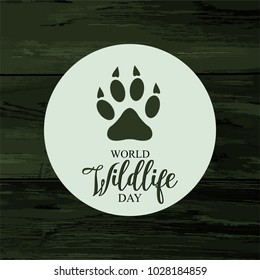 World Wildlife Day card or background. vector illustration.
