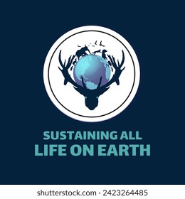 World wildlife day concept art. Sustaining all life on earth 