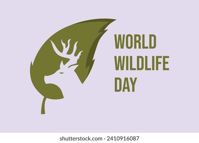 World wildlife day concept. Colored flat vector illustration isolated.