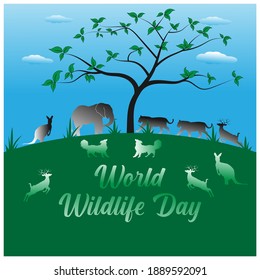 world wildlife day concept. illustration vector