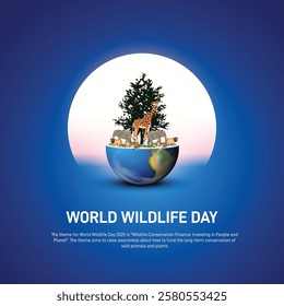 world wildlife day. world wildlife day creative banner, poster, social media post, postcard, background, template, backdrop, greetings card, flyer, brochure, web banner design etc.