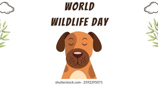 "WORLD WILDLIFE DAY" , CREATIVE BANNER illustration ,flat vector , useful for nature education ,celebrations and holidays.