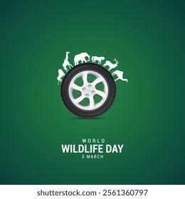 World Wildlife Day. Wildlife creative concept. Wildlife animal and earth. World Animal Day concept.