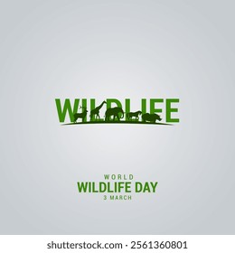 World Wildlife Day. Wildlife creative concept. Wildlife animal and earth. World Animal Day concept.