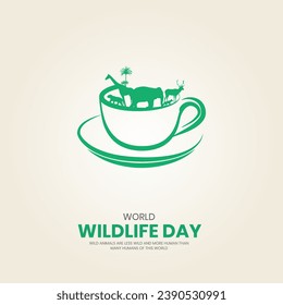 World wildlife day. Wildlife day creative design for social media poster.