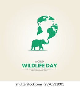 World wildlife day. Wildlife day creative design for social media poster.