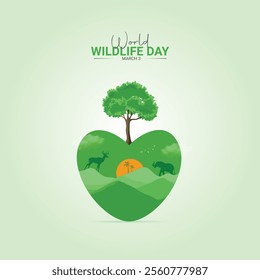 World Wildlife Day creative design. wildlife Day social media poster vector illustration.