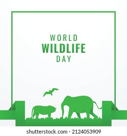 World Wildlife Day Design Background For Greeting Moment