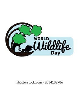 World Wildlife Day greeting card Design. Template For logo, icon, label
