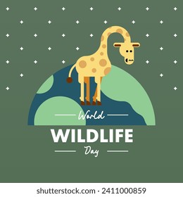 World wildlife day illustration. Wildlife day background. Animal wildlife day illustration background