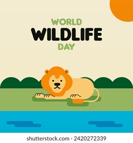 World wildlife day illustration. Wildlife day background. Animal wildlife day illustration background