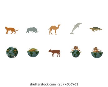 World Wildlife Day Illustration Element Set