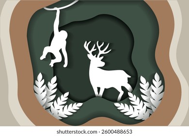 World wildlife day illustration in paper style