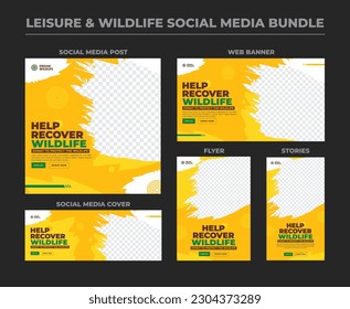 World Wildlife Day und Leisure Flyer Social Media Post-Cover-Banner-Design-Vorlage