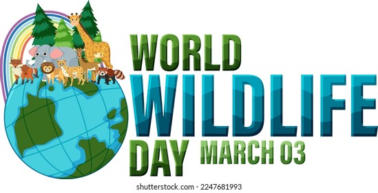 World wildlife day logo illustration