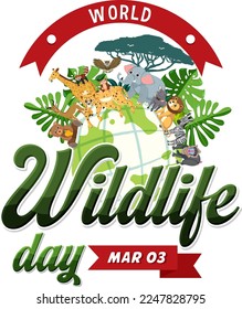 World wildlife day logo illustration