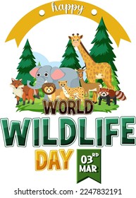 World wildlife day logo illustration