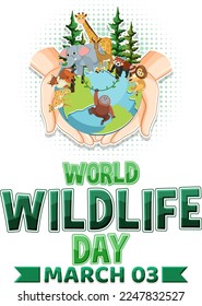World wildlife day logo illustration