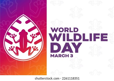 World Wildlife Day. March 3. Vector illustration. Holiday poster