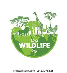 World Wildlife Day, March 3, World Wildlife Day typography