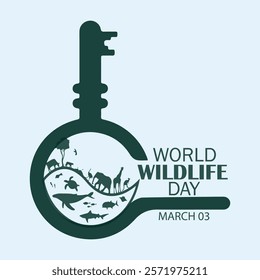 World wildlife Day. March 3. Vector illustration. Holiday poster, banner, card, postcard, poster, background design.