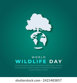 World Wildlife Day Paper cut style Vector Design Illustration for Background, Poster, Banner, Advertising, Greeting Card