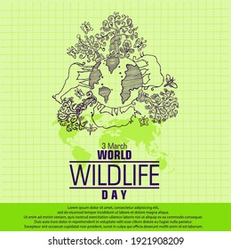 World wildlife day, poster and banner