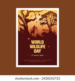 Design-Vorlage für das World Wildlife Day-Poster-Design