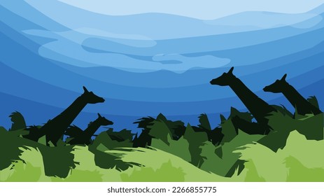 World Wildlife Day with silhouettes of Giraffe, Animals background, Giraffe background