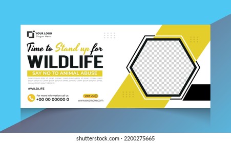 World Wildlife Day. Social media templates for World Wildlife Day. Education to get to know wildlife. Banner template for wildlife and environment protection - Shutterstock ID 2200275665