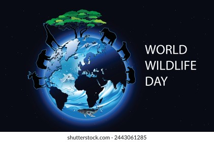 World wildlife day theme background