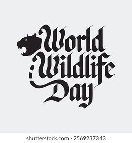 World Wildlife Day typography design, animal, animals, background, bird, butterfly, cartoon, celebrate, celebration, concept, conservation, conserve, date, day, deer, design