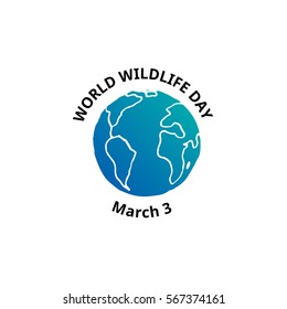 World Wildlife Day. Vector design element. Suitable for souvenir magnet, sticker, poster, banner