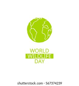 World Wildlife Day. Vector design element. Suitable for souvenir magnet, sticker, poster, banner