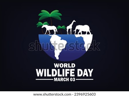 World Wildlife Day Vector Design Illustration. March 03. Suitable for greeting card, poster and banner