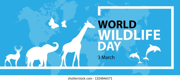 World Wildlife Day. Vector illustration for you design, card, banner, poster. 