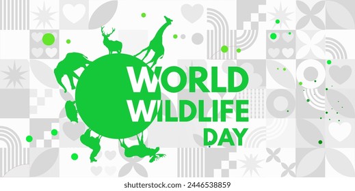 World Wildlife Day- vector illustration, banner	