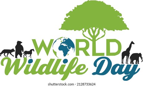 World wildlife day vector logo for background and more