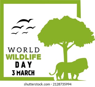 World wildlife day vector logo for background and more