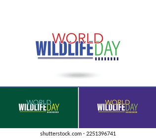 World wildlife day, Wild animals in world shape wildlife day design concept