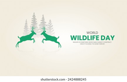 World Wildlife Day, Wild Animals shape wildlife day design for posters, banners, 3D