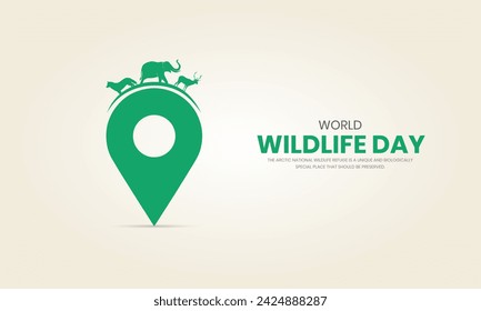 World Wildlife Day, Wild Animals shape wildlife day design for posters, banners, 3D