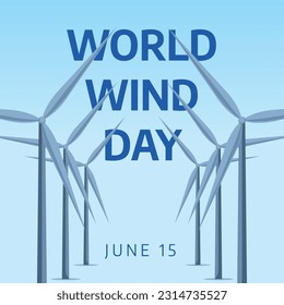 world wind day design template for celebration. world wind day vector design. turbine vector illustration.