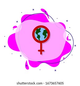 World, woman symbol, feminism color liquid bacdge icon. Simple color vector of 8 march icons for ui and ux, website or mobile application