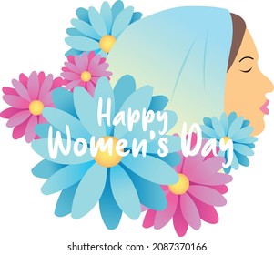 World womens day celebration with the symbol of women in hijab