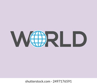 World wordmark logo - World replacing letter O symbol