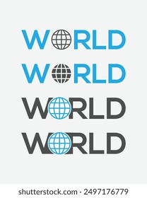 World wordmark logo - World replacing letter O symbol